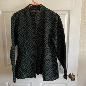 Fitted jacket green and black very elegant